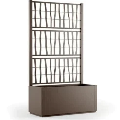 Outlet Ethica rektangulär blomlåda 80 cm med taupe spaljé Krukor & Växtbehållare