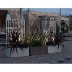 Outlet Ethica rektangulär blomlåda 80 cm med taupe spaljé Krukor & Växtbehållare