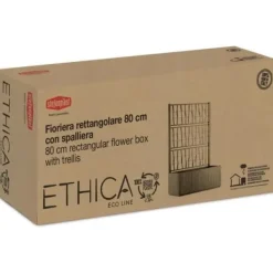 Outlet Ethica rektangulär blomlåda 80 cm med taupe spaljé Krukor & Växtbehållare