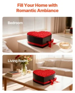 Discount Evighetsrosor - Hjärtformad Rosbox - Konserverade Rosor 100 St - Lång Hållbarhet - Underhållsfri - Röd Blommor