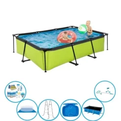 Outlet EXIT Simbassäng Lime - Rampool 300x200x65 cm - Pool Super Set Pooler