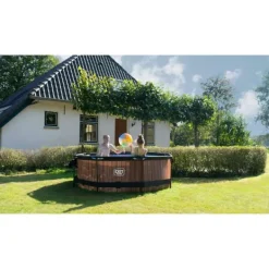 Clearance EXIT Wood pool ø244x76cm med filterpump - brun Pooler