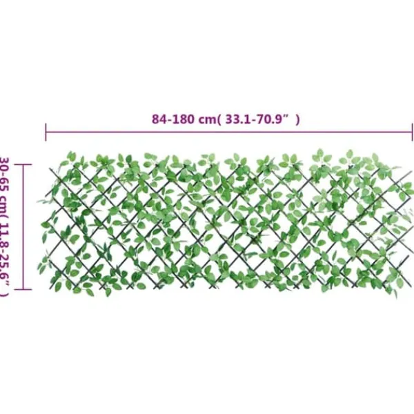 Expanderbar konstväxt murgröna spaljé - Dekoration och insynsskydd | Färg: Grön | Storlek: 180x65 cm