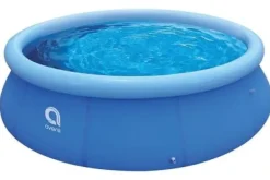 Discount Extra stor uppblåsbar pool med filterpump, lock och tillbehör – 305 cm diameter, 3618 liters kapacitet Pooler