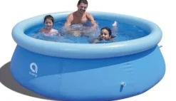Discount Extra stor uppblåsbar pool med filterpump, lock och tillbehör – 305 cm diameter, 3618 liters kapacitet Pooler