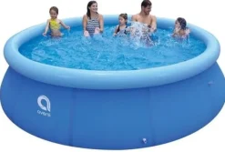 Discount Extra stor uppblåsbar pool med filterpump, lock och tillbehör – 305 cm diameter, 3618 liters kapacitet Pooler