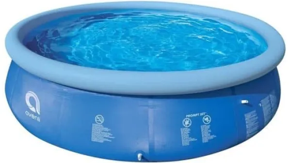 Discount Extra stor uppblåsbar pool med filterpump, lock och tillbehör – 305 cm diameter, 3618 liters kapacitet Pooler