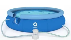 Discount Extra stor uppblåsbar pool med filterpump, lock och tillbehör – 305 cm diameter, 3618 liters kapacitet Pooler