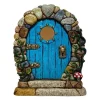 Fairy Dörr för träd Miniatyr Fairy Trädgård Utomhusdekor Tillbehör Gård Konst Skulptur Dekoration för barnrum Väggträd