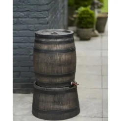 Fatformad vattenuppsamlare - NATURE - Rotationsgjuten PE - 50 liter - Tillbehör ingår