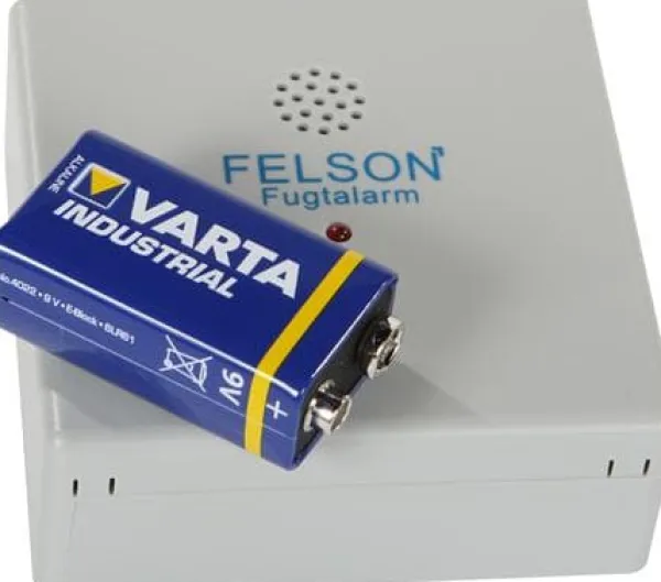New FELSON Falsklarm inkl. 9V-batteri. BxHxD 82x82x35 mm. Läckagedetektorer