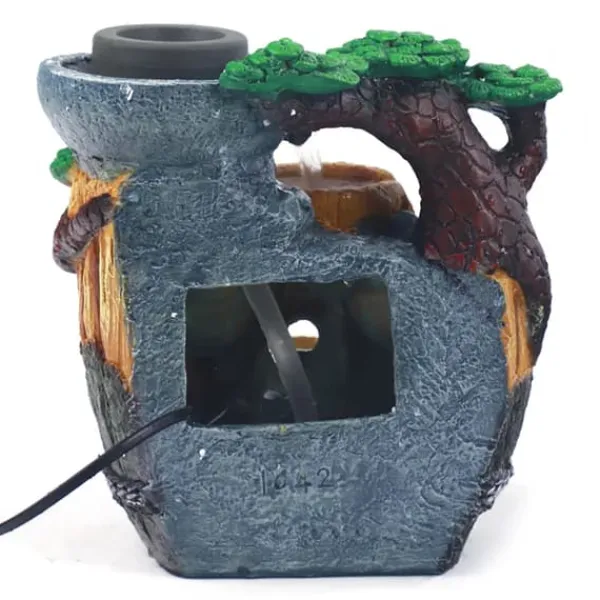 Feng Shui Bordfontän - Inomhus Vattenfall - Flödande Vatten - 2 LED-lampor - Resin - Modern Stil - Fristående - För Kontor och Hem