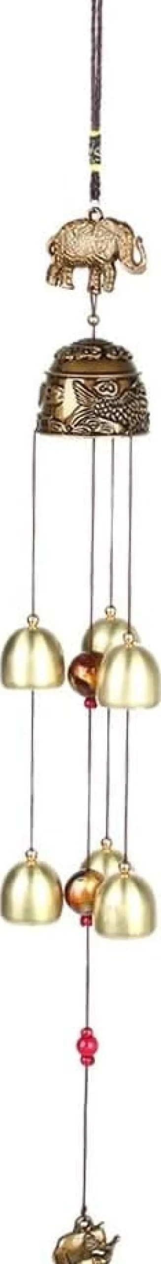 Feng Shui-klocka, vintage lövelefant, lyckobringande hänge, lycka till Feng Shui-bronsklocka