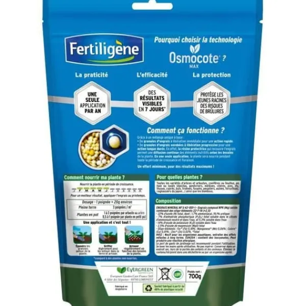 Discount FERTILIGENE - Osmocote max Långtidsgödsel Buskar, Buxbom, Barrträd, Häckar 700g Gödningsmedel