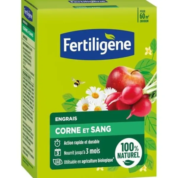 FERTILIGENE FCOSAN3 - Horn- och blodgödselmedel 3 kg - Snabb och långvarig verkan - Ger näring i upp till 3 månader - Upp till 60 m² gödslad