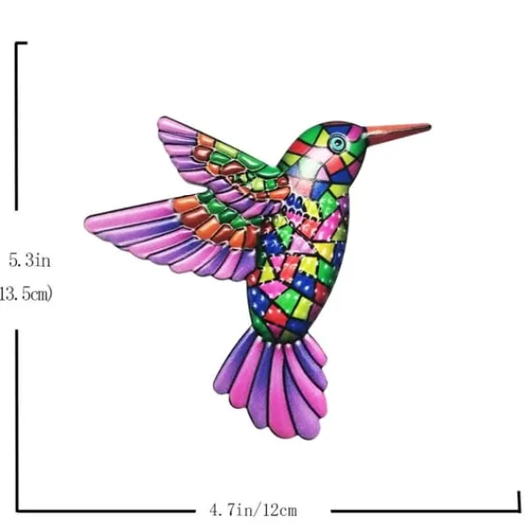 Sale Fågel Kolibri Väggdekor Trädgård prydnad 12x13,5cm - Lila Trädgårdsprydnader