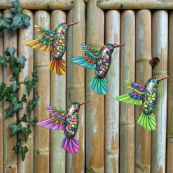 Sale Fågel Kolibri Väggdekor Trädgård prydnad 12x13,5cm - Lila Trädgårdsprydnader