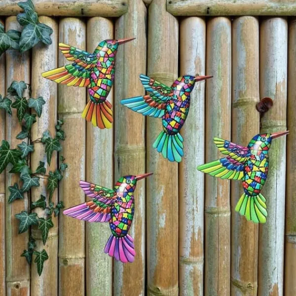 Sale Fågel Kolibri Väggdekor Trädgård prydnad 12x13,5cm - Lila Trädgårdsprydnader