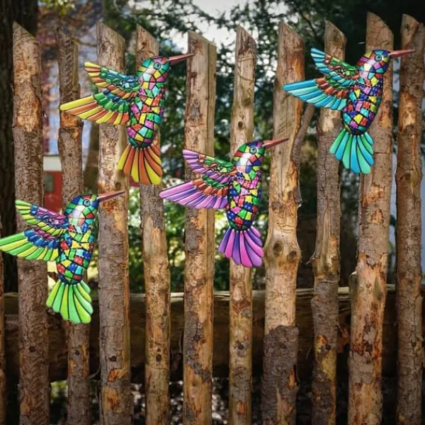 Sale Fågel Kolibri Väggdekor Trädgård prydnad 12x13,5cm - Lila Trädgårdsprydnader