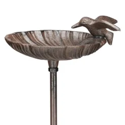 Outlet Fågelbad, Gjutjärn, 100x14x16 cm, Brun För Fåglar & Småvilt
