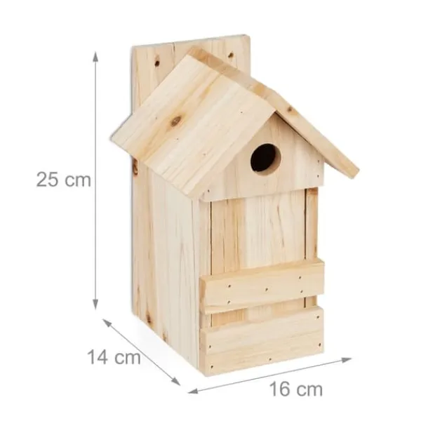 Clearance Fågelholk, Trä, 25x16x14 cm, Natur För Fåglar & Småvilt