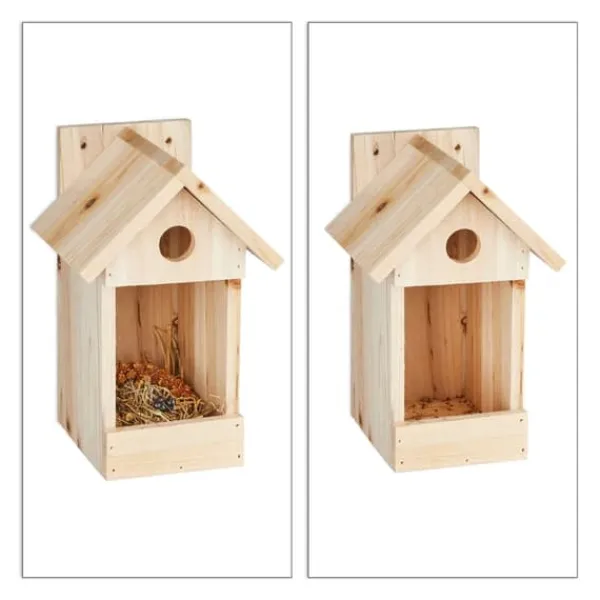 Clearance Fågelholk, Trä, 25x16x14 cm, Natur För Fåglar & Småvilt