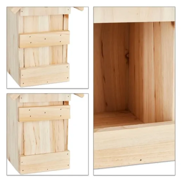 Clearance Fågelholk, Trä, 25x16x14 cm, Natur För Fåglar & Småvilt