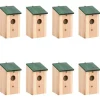 Sale Fågelholkar 8 st trä 12x12x22 cm För Fåglar & Småvilt