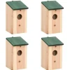 Discount Fågelholkar 4 st trä 12x12x22 cm För Fåglar & Småvilt