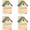 vidaXL Fågelholkar 4 st 23x19x33 cm granträ