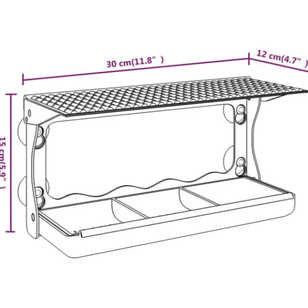 Clearance Fågelmatare för fönster 2 st akryl 30x12x15 cm - Fågelmatare - Fågelmatare Fönster - Home & Living För Fåglar & Småvilt