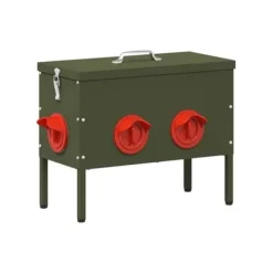Online Fågelmatare i metall - - Olivgrön - 41.5x20.5x33 cm - Kapacitet 15 kg - Kallvalsat stål För Fåglar & Småvilt