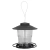 Fågelmatare 1L Slitstark ABS Lätt att fylla Transparent Behållare Bärbar Paviljong Design Hängande Fågelmatare