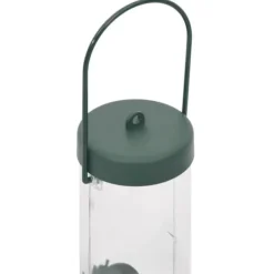 Fågelmatare 3-pack - Elegant design med 6 matningsportar | Färg: Mörkgrön | Storlek: 17x17x32 cm För Fåglar & Småvilt