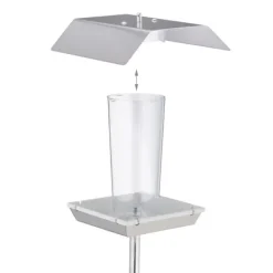 Clearance Fågelmatare, rostfritt stål, 167x17.5x17 cm, silver För Fåglar & Småvilt