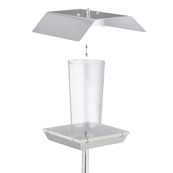 Clearance Fågelmatare, rostfritt stål, 167x17.5x17 cm, silver För Fåglar & Småvilt