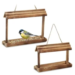 Discount Fågelmatare, Trä, 16.5x21x8 cm, Brun För Fåglar & Småvilt