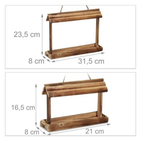 Discount Fågelmatare, Trä, 16.5x21x8 cm, Brun För Fåglar & Småvilt