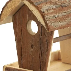 Fågelmatare, Trä, 18x13.5x19.5 cm, Natur