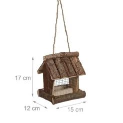 Outlet Fågelmatare, Trä, 17x15x12 cm, Natur För Fåglar & Småvilt