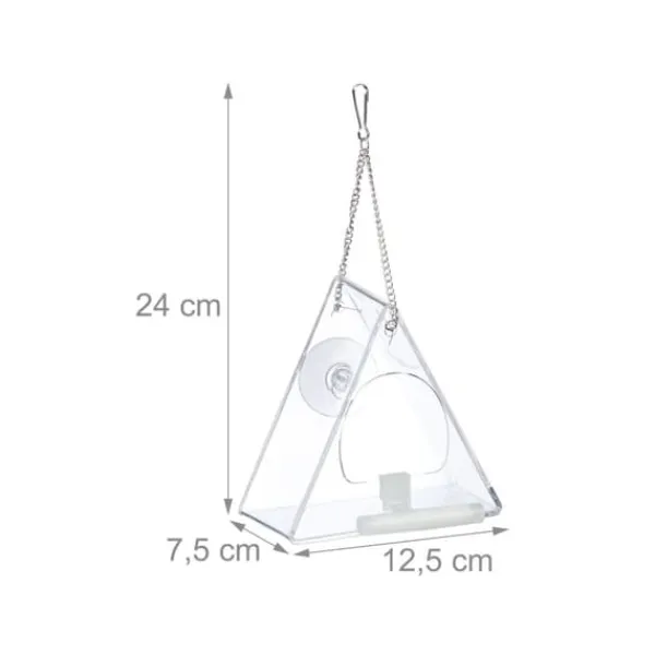 New Fågelmatare, 13x12,5x12 cm, Transparent För Fåglar & Småvilt