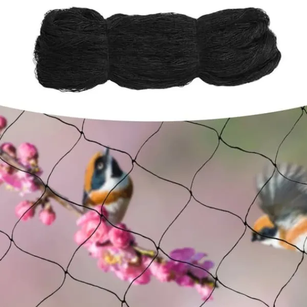 Fågelnät - Skyddsnät för trädgård, odling och damm - 30,48 x 15,24 m - Mot fåglar och insekter - För fruktträd, växter, grödor - Svart