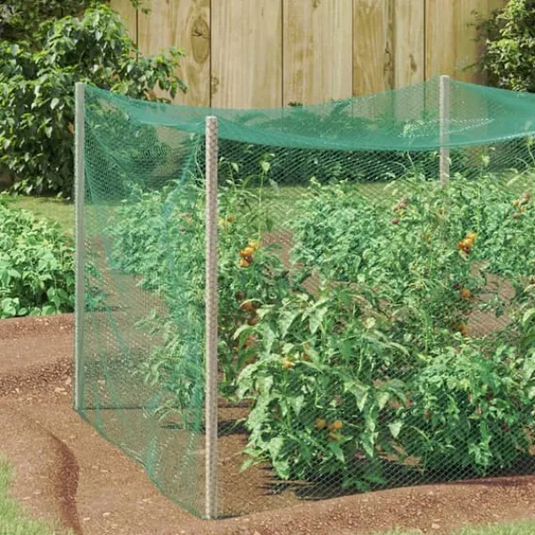 vidaXL Fågelsskyddsnät - - 2x25 m - Polyeten - Grön - Inomhus- och utomhusbruk