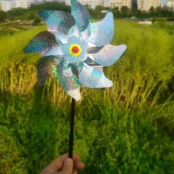 Fågelväderkvarn Utomhus Fågelavvisande PinWheels Reflekterande Väderkvarn Fågelavvisare