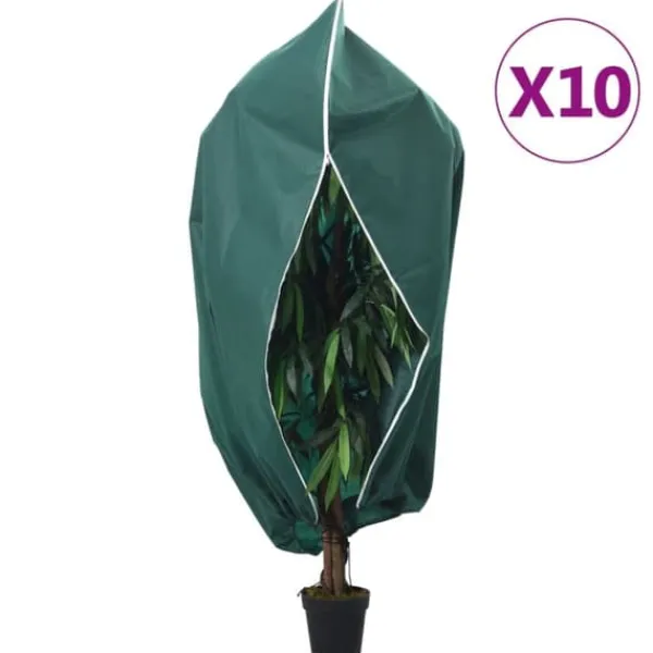 vidaXL Fiberdukar med blixtlås 10 st 70 g/m² 1x1,55 m