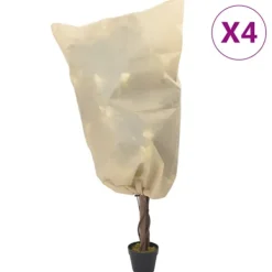 vidaXL Fiberdukar med dragsko 4 st 70 g/m² 0,8x1,2 m