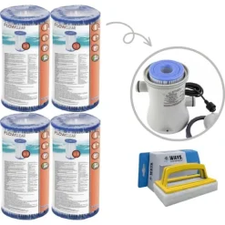 Outlet Filter Typ IV - - Lämplig för filterpump 58391 - 4 stycken & WAYS skurborste Pool- & Spatillbehör