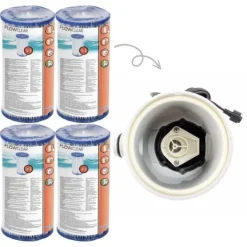 Outlet Filter Typ IV - - Lämplig för filterpump 58391 - 4 stycken & WAYS skurborste Pool- & Spatillbehör