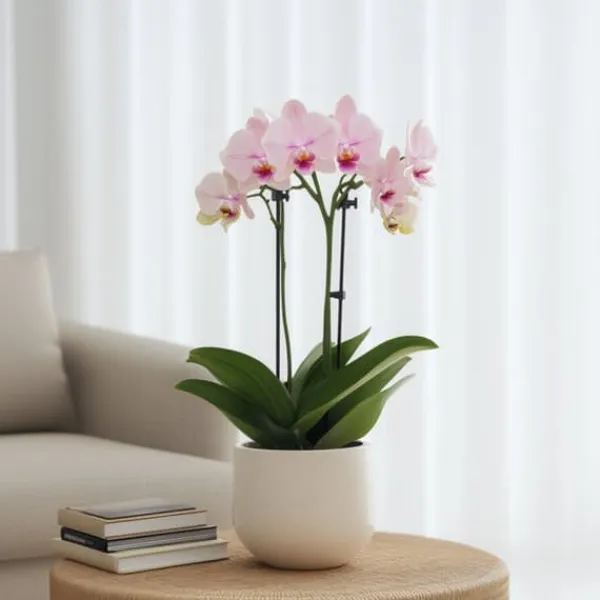 Fjärilsorkidé - Phalaenopsis Multiflora med korg - Höjd 35-45cm - ⌀12cm