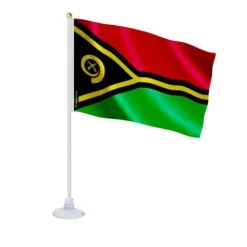 Discount Flagg med sugpropp - Vanuatu - 14 x 21 cm - Hållbar polyester - Tryck på fram- och baksidan - Flerfärgad Flaggor & Vindstrutar